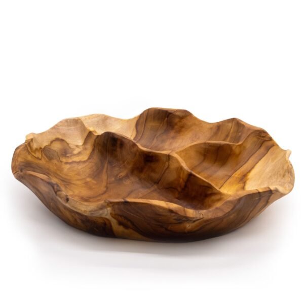 Dekorativ serveringsskål i teak 30 cm