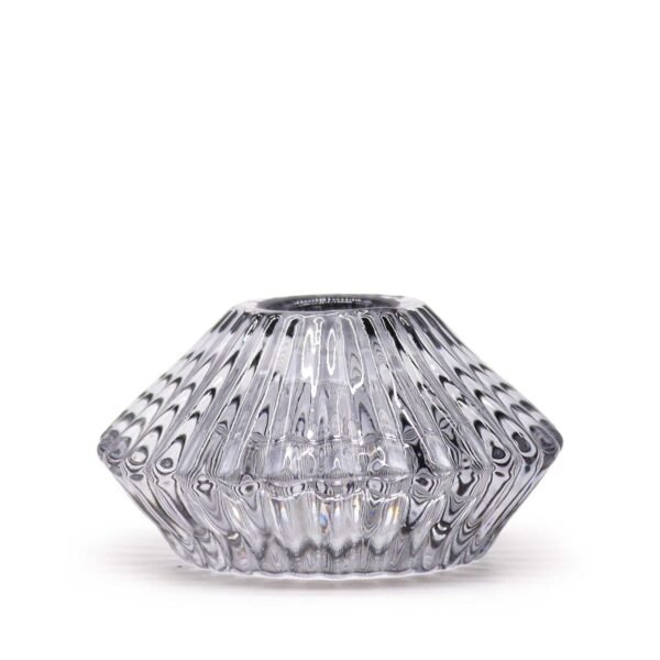 Vändbara ljushållare i facetterat grått glas