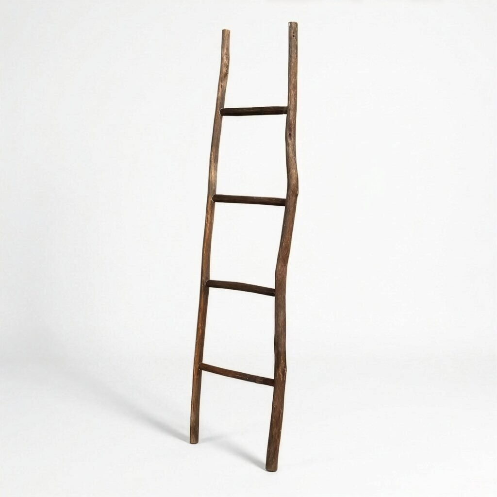 Brun dekorationsstege i trä 150 cm
