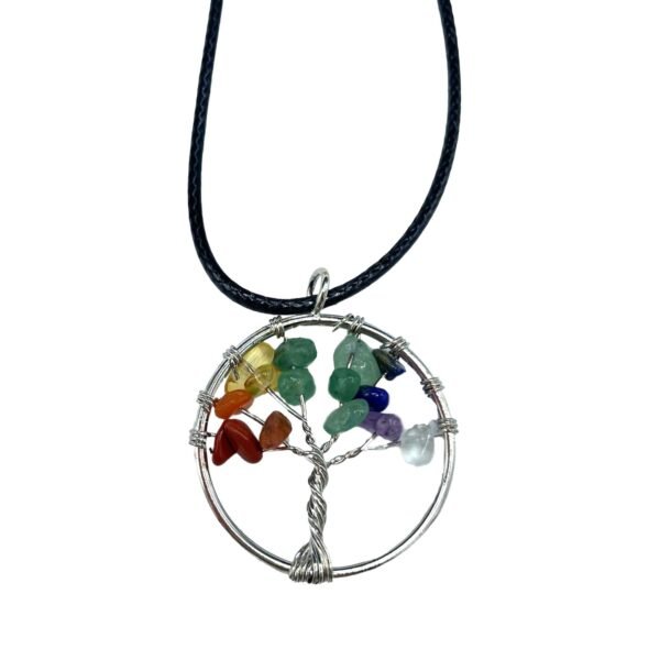 Halsband med Livets träd och chakrastenar