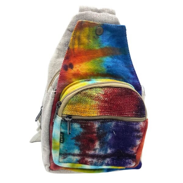 Tie-dye slingväska i bomull och hampa