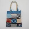 Blå patchworkväska med långa handtag
