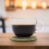 Glasunderlägg i jute och bomull under kaffekopp