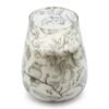 Dekorativt ljus i glas med fågelmotiv