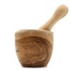 Liten mortel med mortelstöt i teak 9 cm
