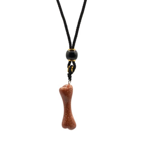 Goldstone-halsband med svart bomullssnöre