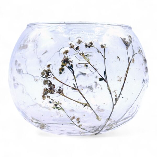 Ljushållare i glas med torkade blommor