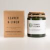 Doftljus Gröna blad och linne med presentförpackning